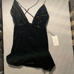 Velvety little black dress.